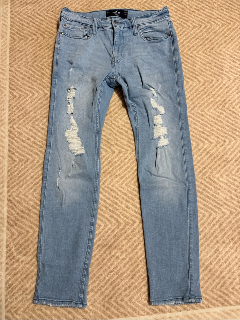 Hollister Light Blue Ripped Skinny Jeans